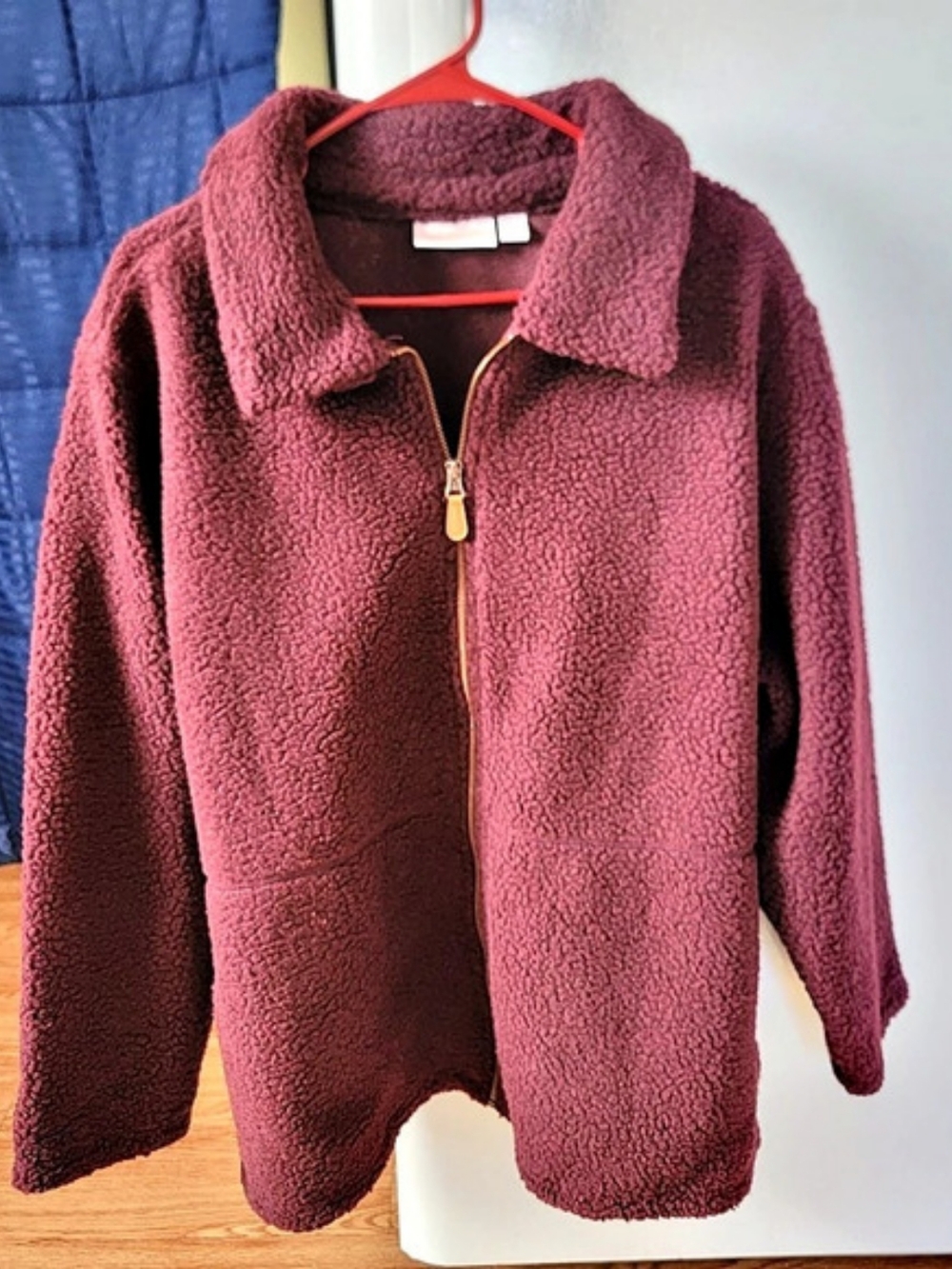 Belle By Kim Gravel Burgundy Sherpa Jacket Size 2X Like New